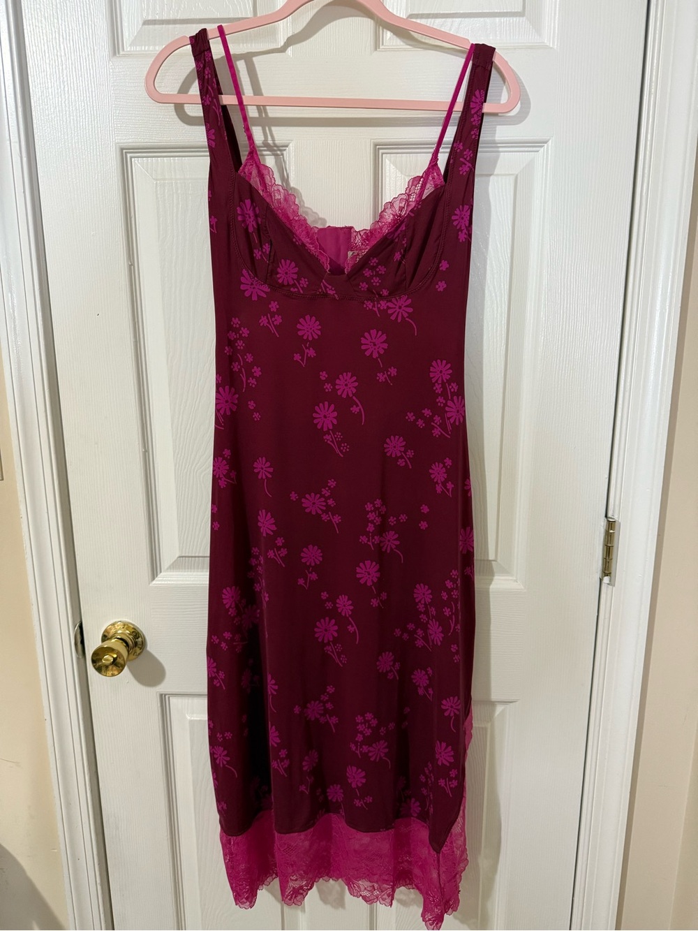 Free People x REVOLVE Party Crasher Midi Slip in Plum Combo Medium - Picture 4 of 9